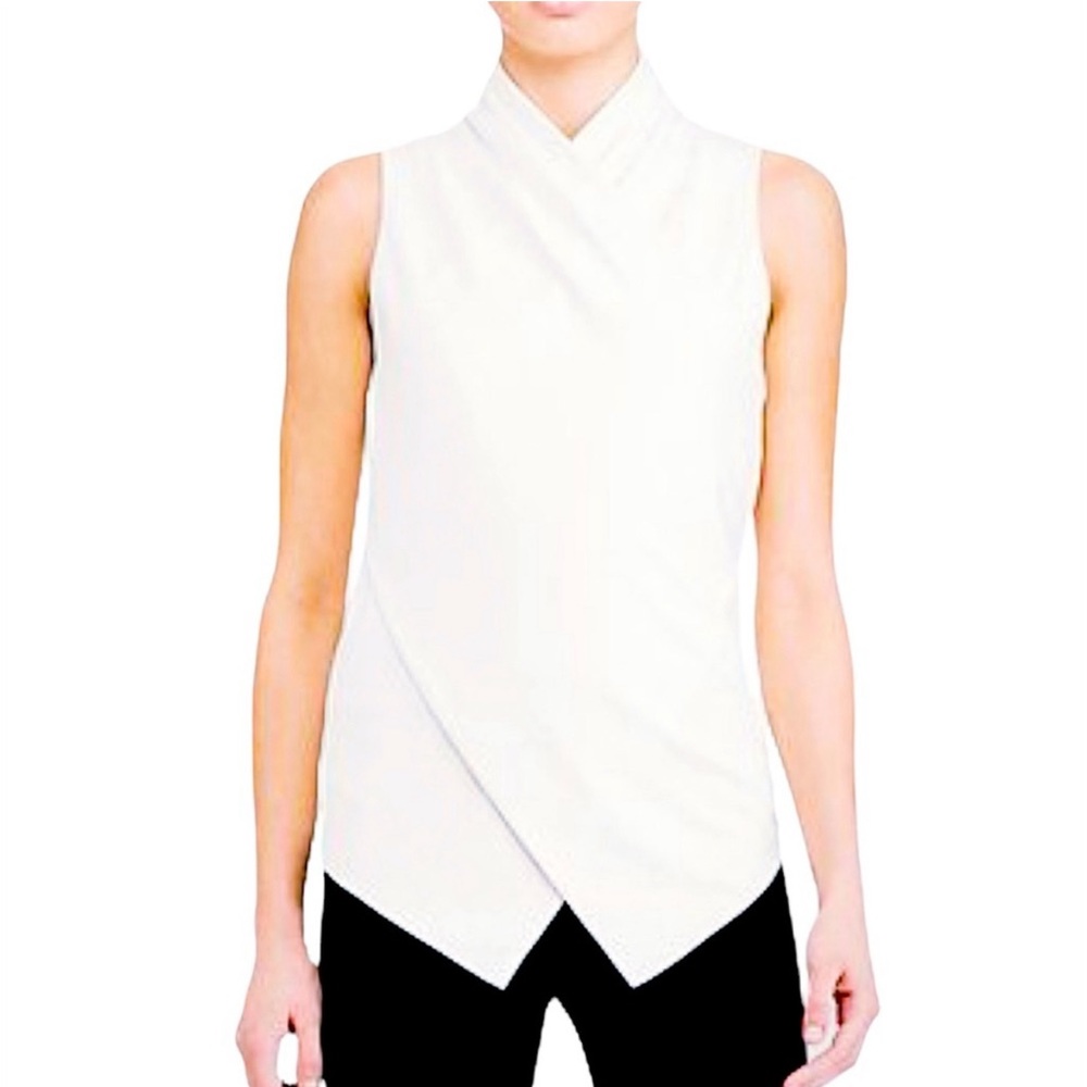 Lauren Ralph Lauren Cream Asymmetrical Wrap Blouse